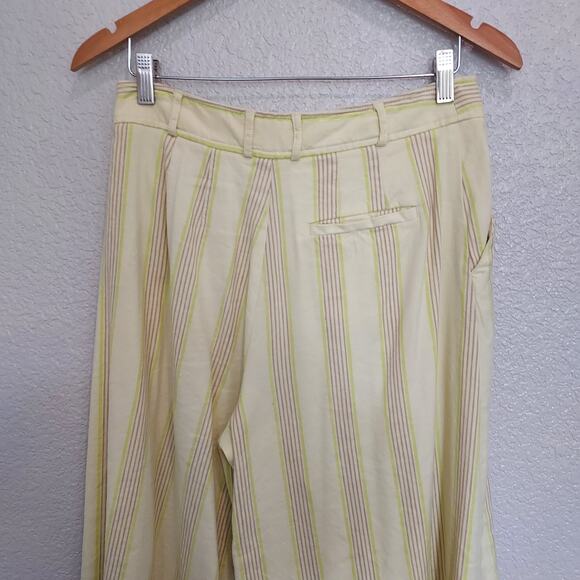 Maeve by Anthro Yellow Wide Leg Cropped Pants Size 6 - Picture 9 of 13